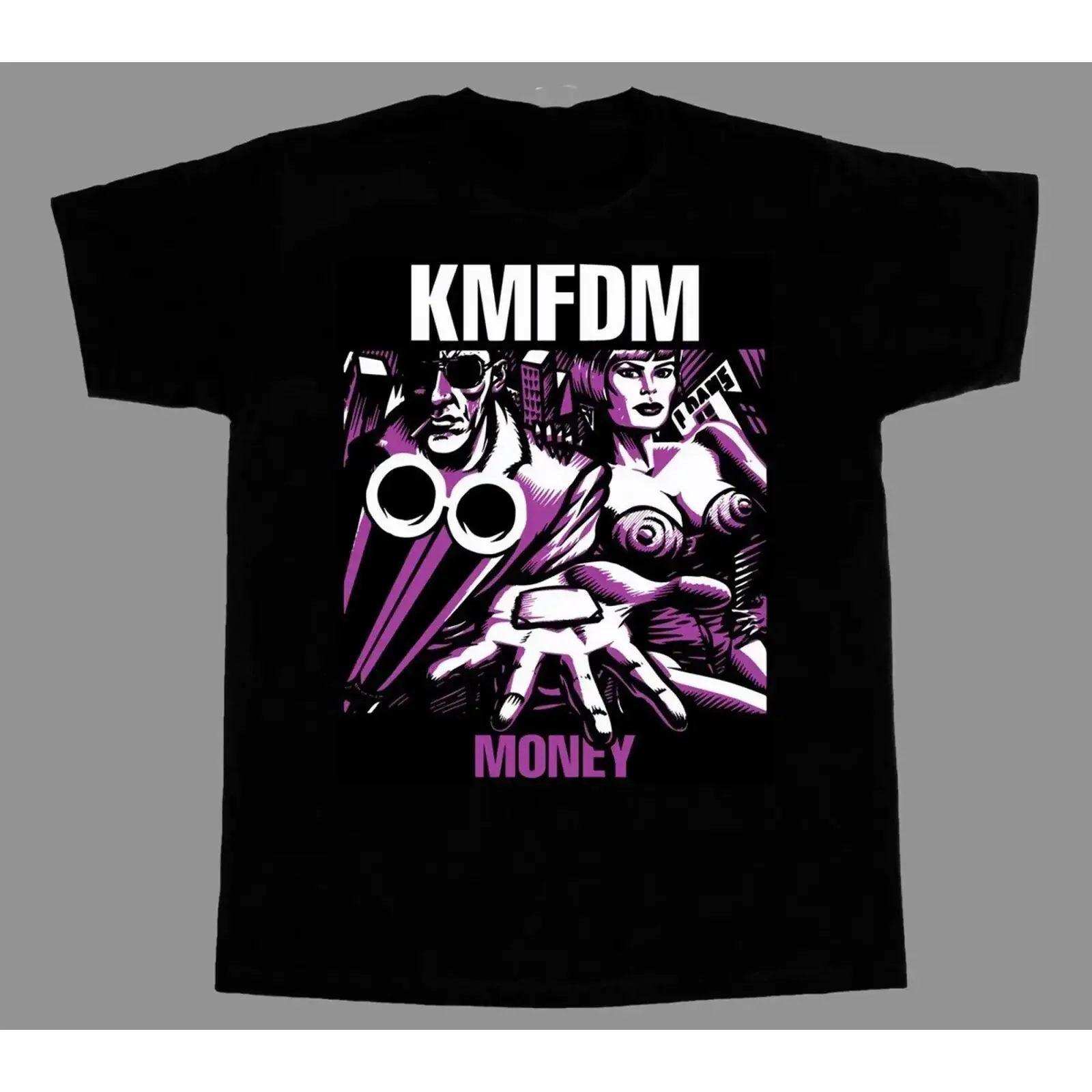 KMFDM Band Black T Shirt Cotton For  vintage Washed Stretched Unisex streetwear Slightly graphic Stylish fashion Versatile