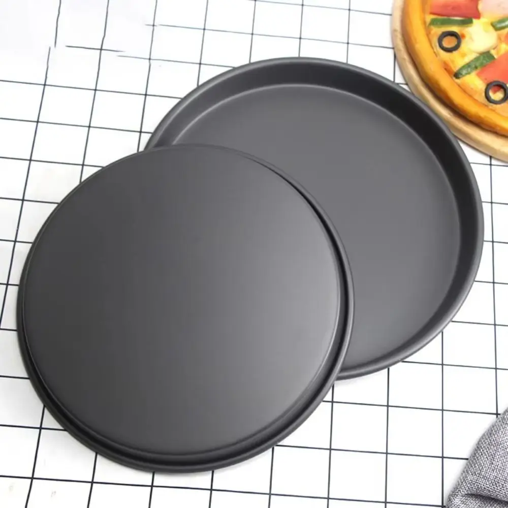 

3Pcs/Set Bakeware Carbon Steel Pizza Pan Non-Stick Black Pizza Oven Tray Easy To Clean Easy Demoulding Baking Tools Home Use