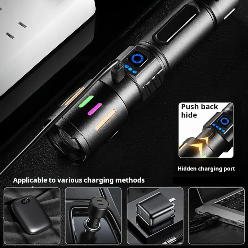 High Power GT10 LED Flashlights Telescopic Zoom Super Powerful Torch Ultra Powerful Flashlight For Camping,Outdoor,Emergency Use