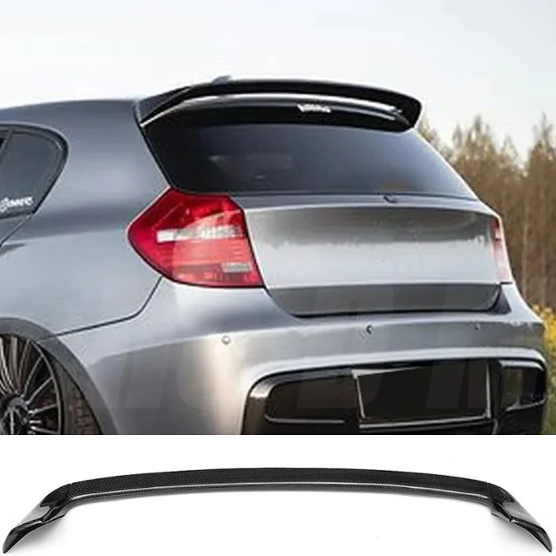 

For BMW 1 Series E87 E81 Hatchback AC Style Rear Roof Lip Spoiler Wing Real Carbon Fiber Gloss Black Rear Spoiler 2004-2011