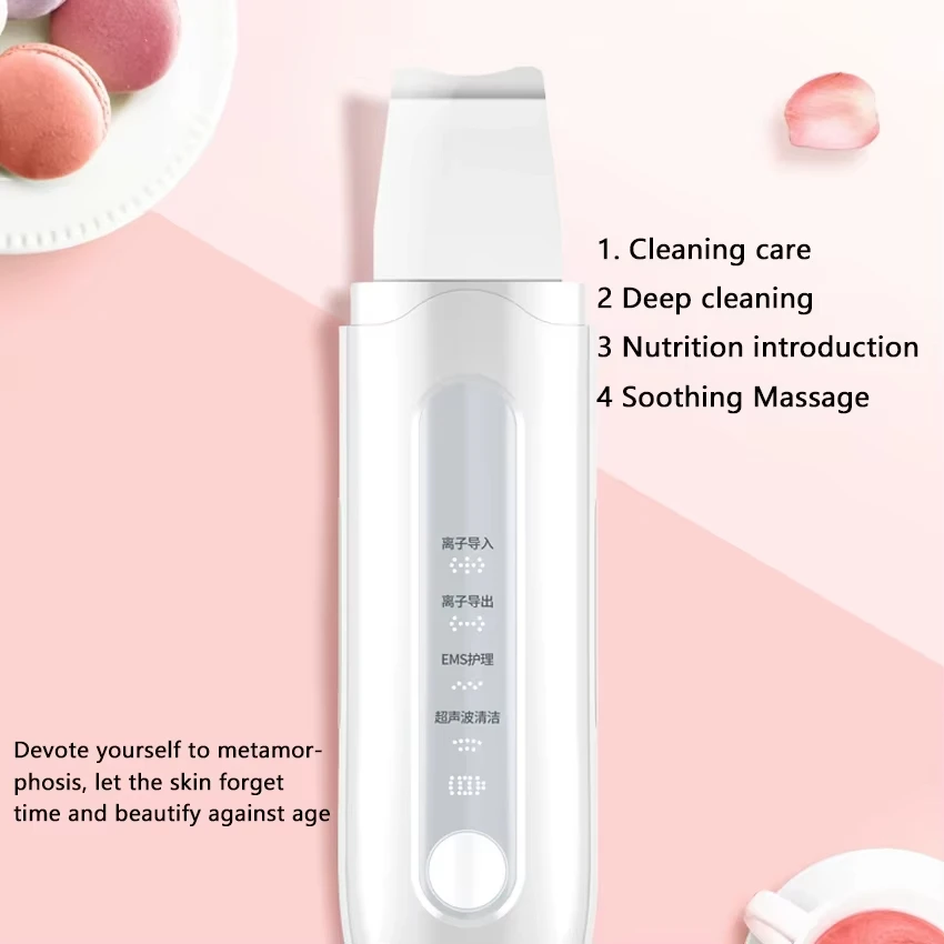 Smart Library Handheld Elektrischer Sonic Scrubber Ultraschall-Porenreiniger Mitesserentferner Gesichtsspatel Tiefenreinigung Dead S