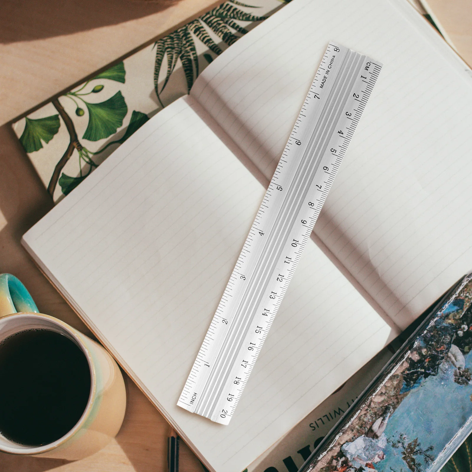 3Pcs Aluminum Ruler Set Portable Drawing Measuring Tool Durable Straight Ruler for Artists Designers Students Office Supply