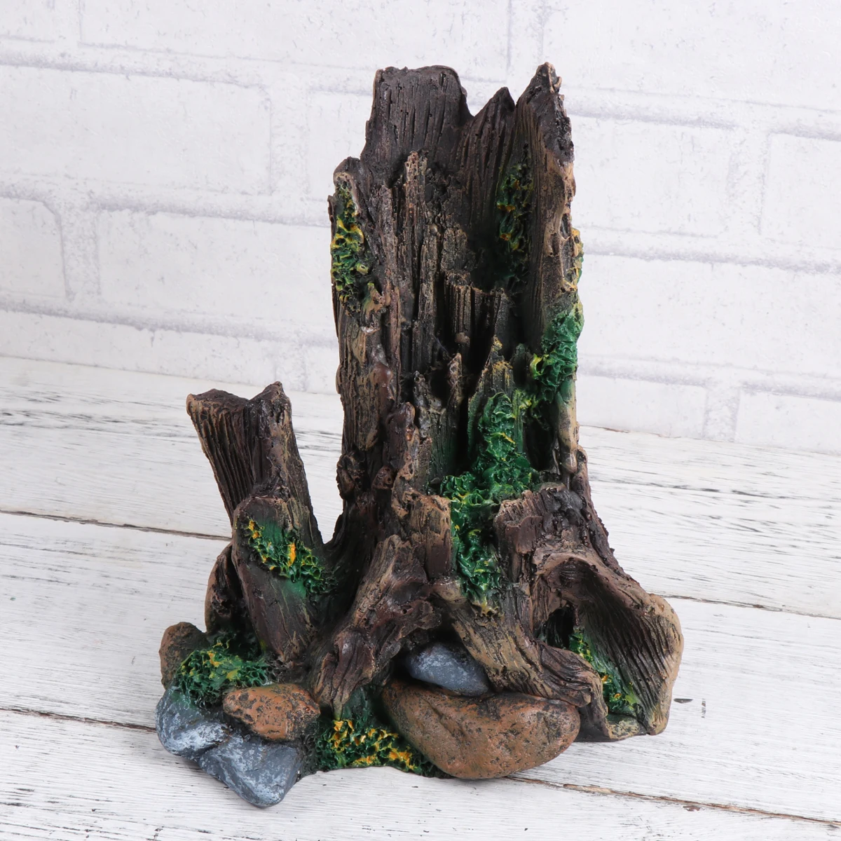 

Resin Driftwood Fish Tank Decoration Plant Stump nament Aquarium Props Long Lasting Realistic Design Stable Underwater Pet