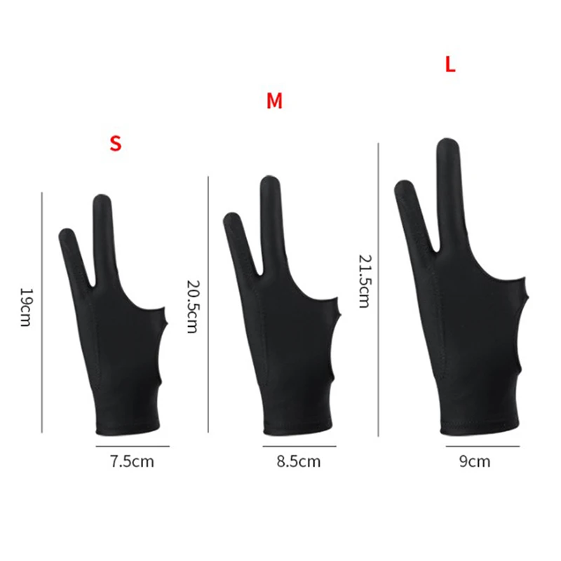 1pc Künstler Zeichen handschuh für jede Grafik Zeichen tablett schwarz 2 Finger Anti fouling sowohl für rechte als auch linke Hand schwarz