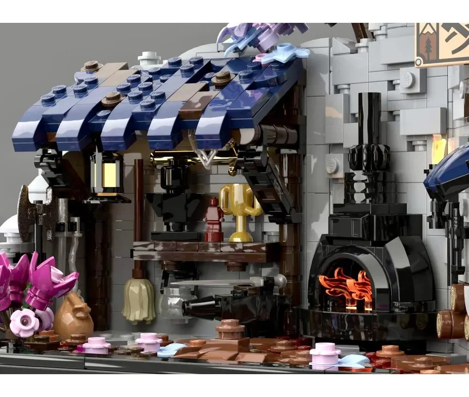 Moc building block modello architettonico retrò Vickers forgero negozio tecnologia building block modulare giocattolo set fai da te assemblaggio