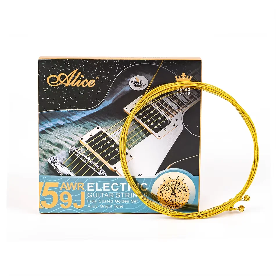 conjunto-de-cordas-para-guitarra-eletrica-alice-awr59j-para-6-cordas-com-revestimento-dourado-e-enrolamento-em-liga-leve-super-leve-com-revestimento-nano-multicamadas
