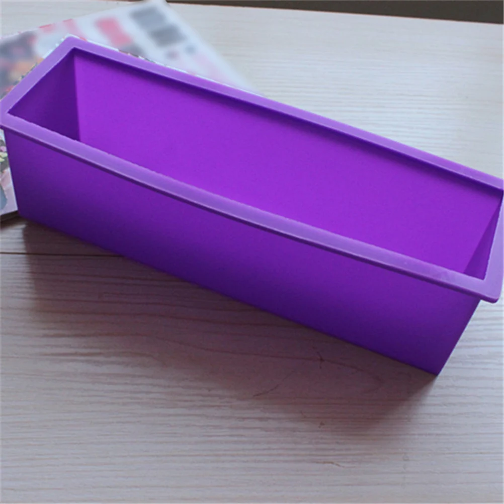 Flexible Rectangular Soap Loaf Silicone Mold DIY Tool for Soap Cake Making Supplies (, Small Size) soap mold