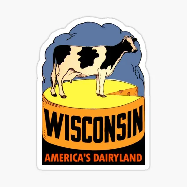 Wisconsin State Vintage Travel Decal  5PCS Stickers for Decorations Decor  Stickers Home Water Bottles Room Cartoon Kid Luggage