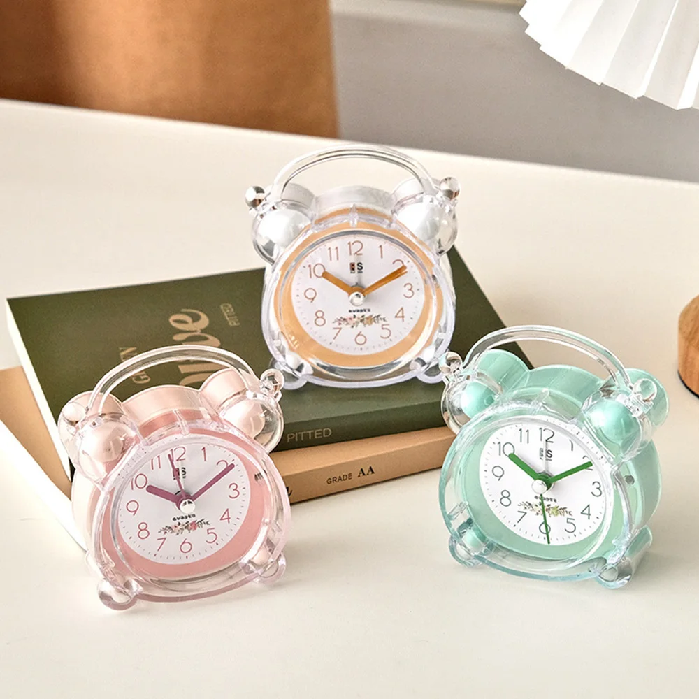 Mute Electronic Alarm Digital Clock Cute Children Alarm Clock Home Decor Stylish Plastic Candy Colored Basket Bedroom Bedside