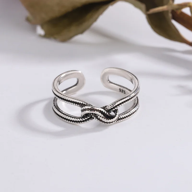 925 Sterling Silver Knot Rings For Women Couple Engagement Luxury Jewelry Wholesale  and  Jewellery