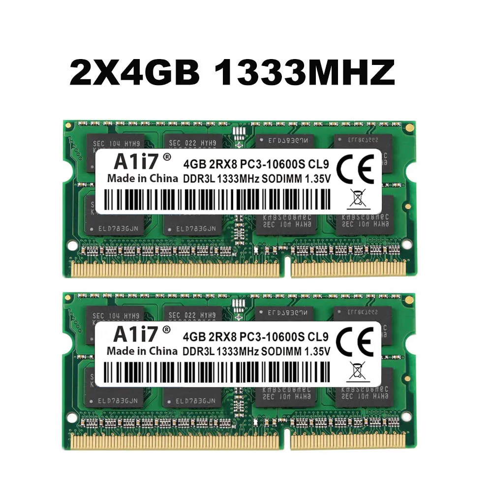 

2X DDR3L Память для ноутбука 4 ГБ 8 ГБ 1333 МГц PC3L 10600S 204 контакта 1,35 В без ECC SO-DIMM Оперативная память для ноутбука DDR3