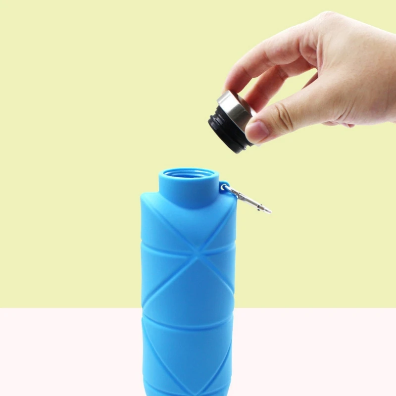 

Foldable Reusable Silicone Water Bottle Portable Leak-proof Cup Suitable for Outdoor Camping Hiking Gym Yoga Fitness Sports