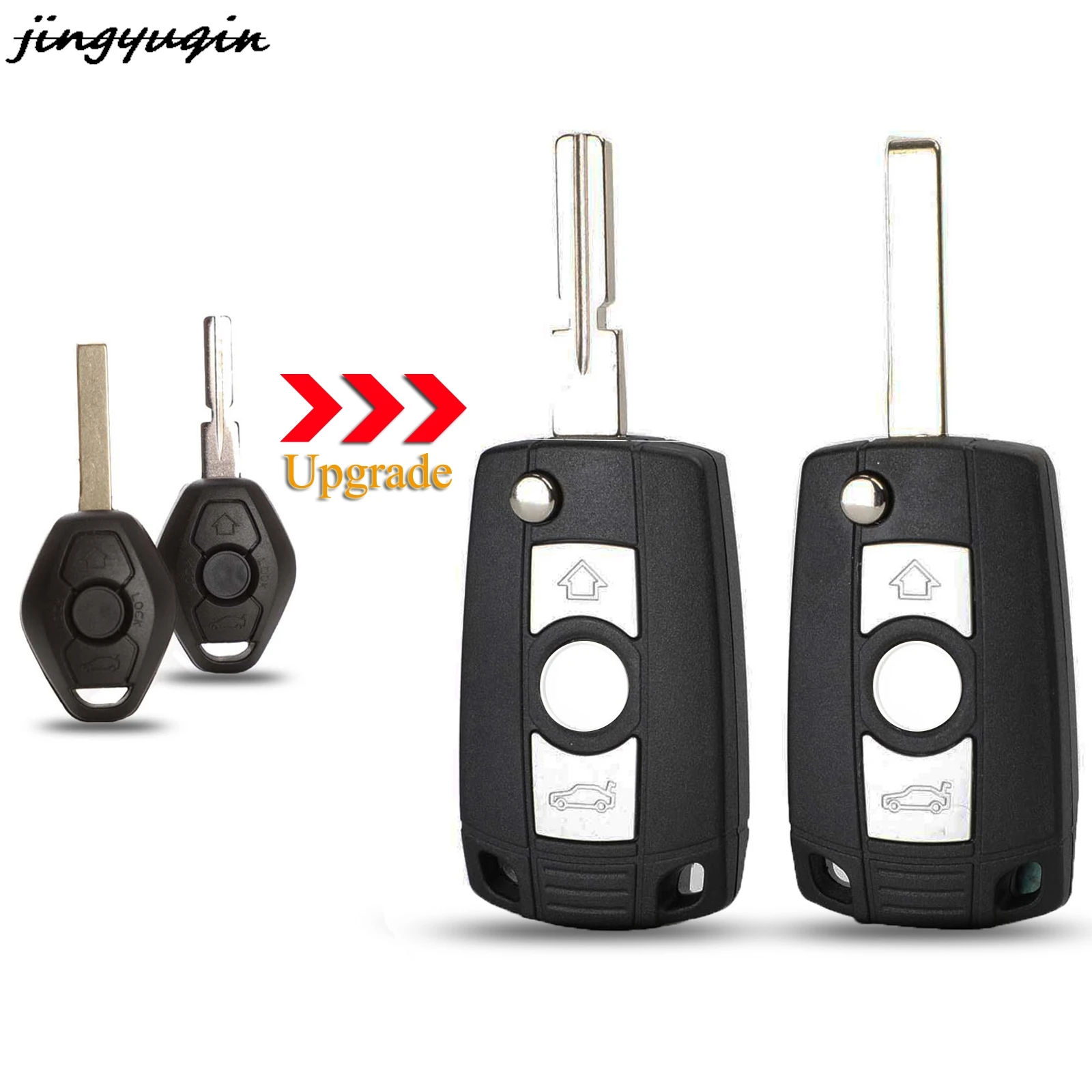 jingyuqin 3 Buttons Modified Remote Key Shell For BMW E36 E38 E39 E46 E53 E60 E61 E63 E64 E81 E83 E86 1/3/5/7 Series X3 X5 Z3 Z4