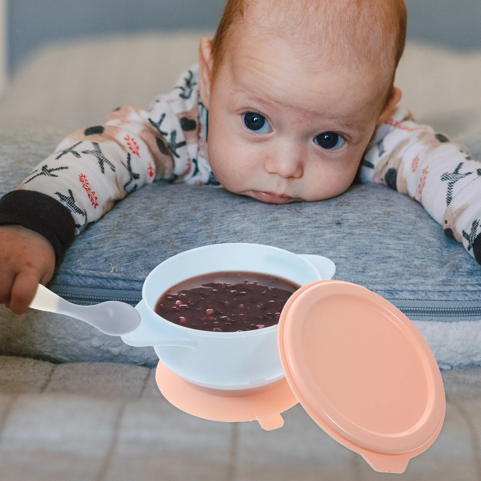 

s Cleaning Self Feeding Suction Brush Suction With Baby Bowl Set Lid Yellow Baby Food Bowl With Lid ange PP