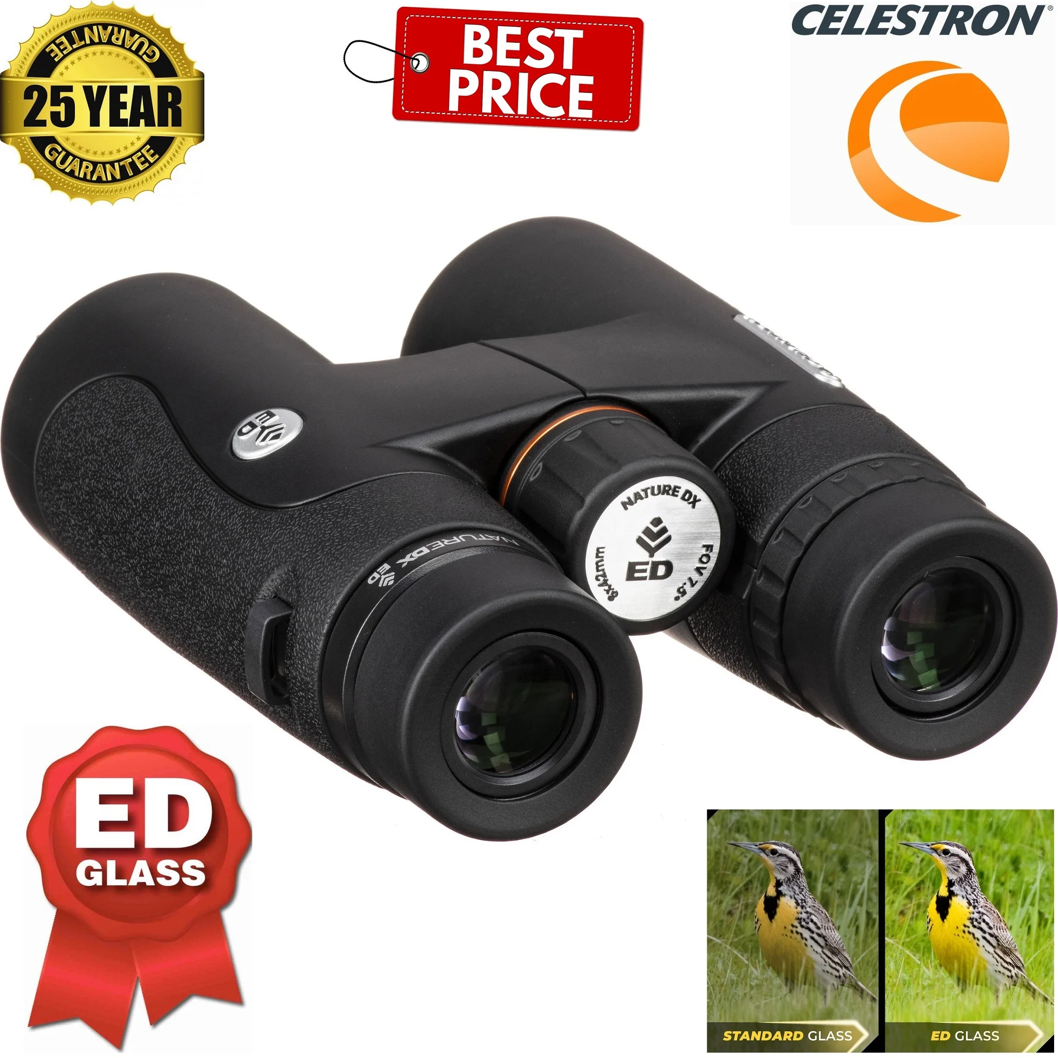 Celestron Nature 8X42/10X42 Dx Ed Astronomie Verrekijker Fase-Gecorrigeerde Bak4 Volledig Multi-Coated Ip7 Waterdicht Voor Kampe