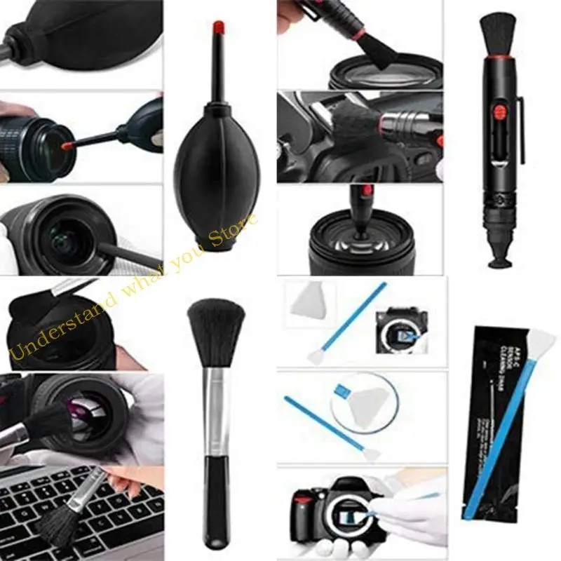 J60A Professional DSLR Camera Cleaning 29-in-1 Camera Cleaner Set Include Cleaning Swabs Cleaning Pen Dust Blower for Sensor