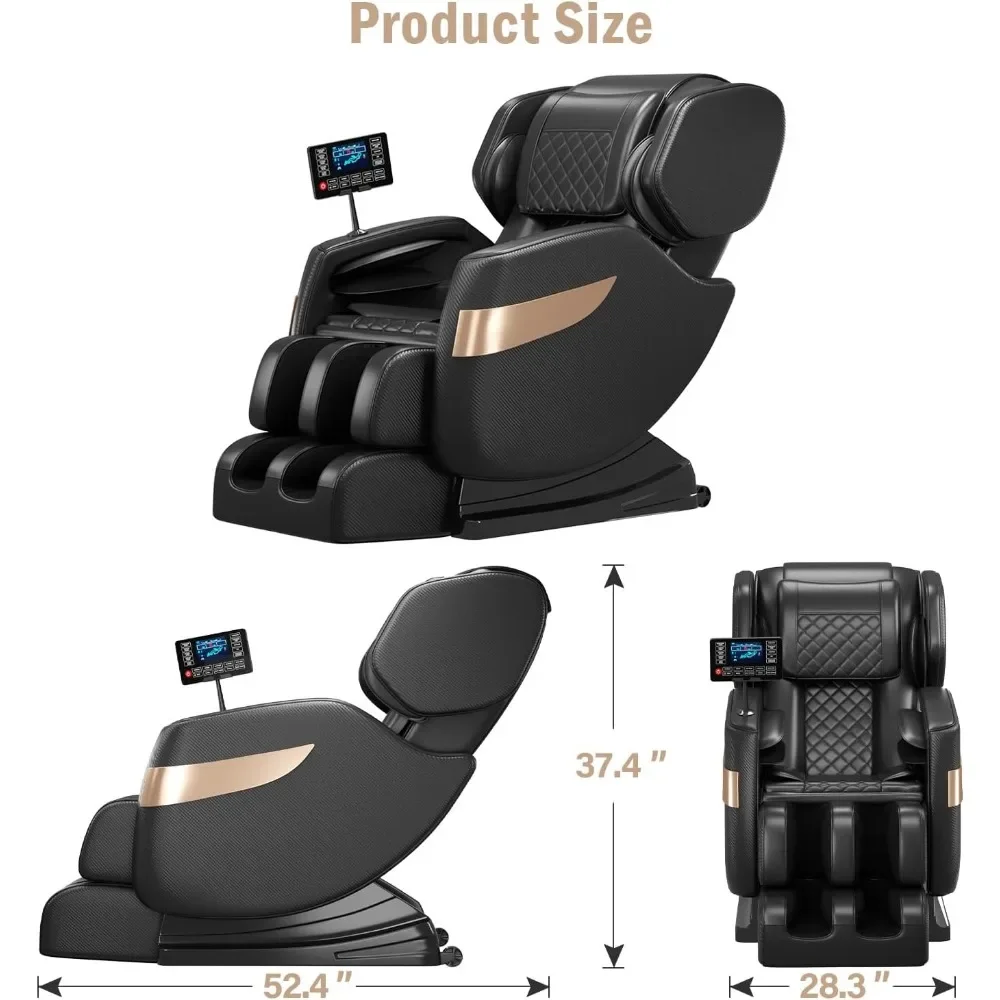 Zero Gravity Recliner with Shiatsu Massage, Foot Massage, LCD Control, Waist Heater, Bluetooth, Massage Chair with Airbags