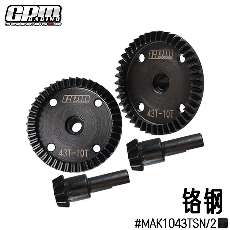 GPM 40Cr Steel F & R Diff Bevel Gear 43T & Pinion Gear 10T for ARRMA 1/8 Kraton