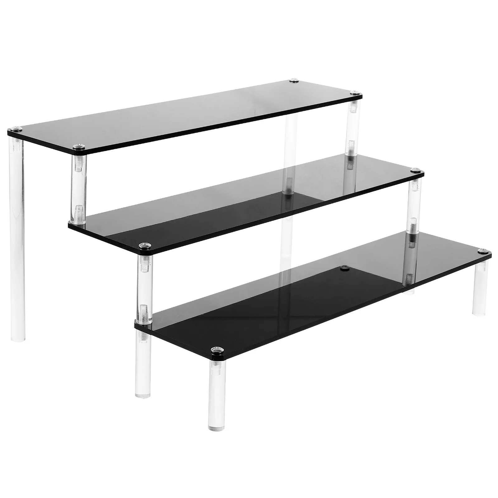 

Tiered Display Shelf Acrylic Organizer Rack Practical Desktop Stand for Perfume Ornament Collectibles Display Shelves for Home