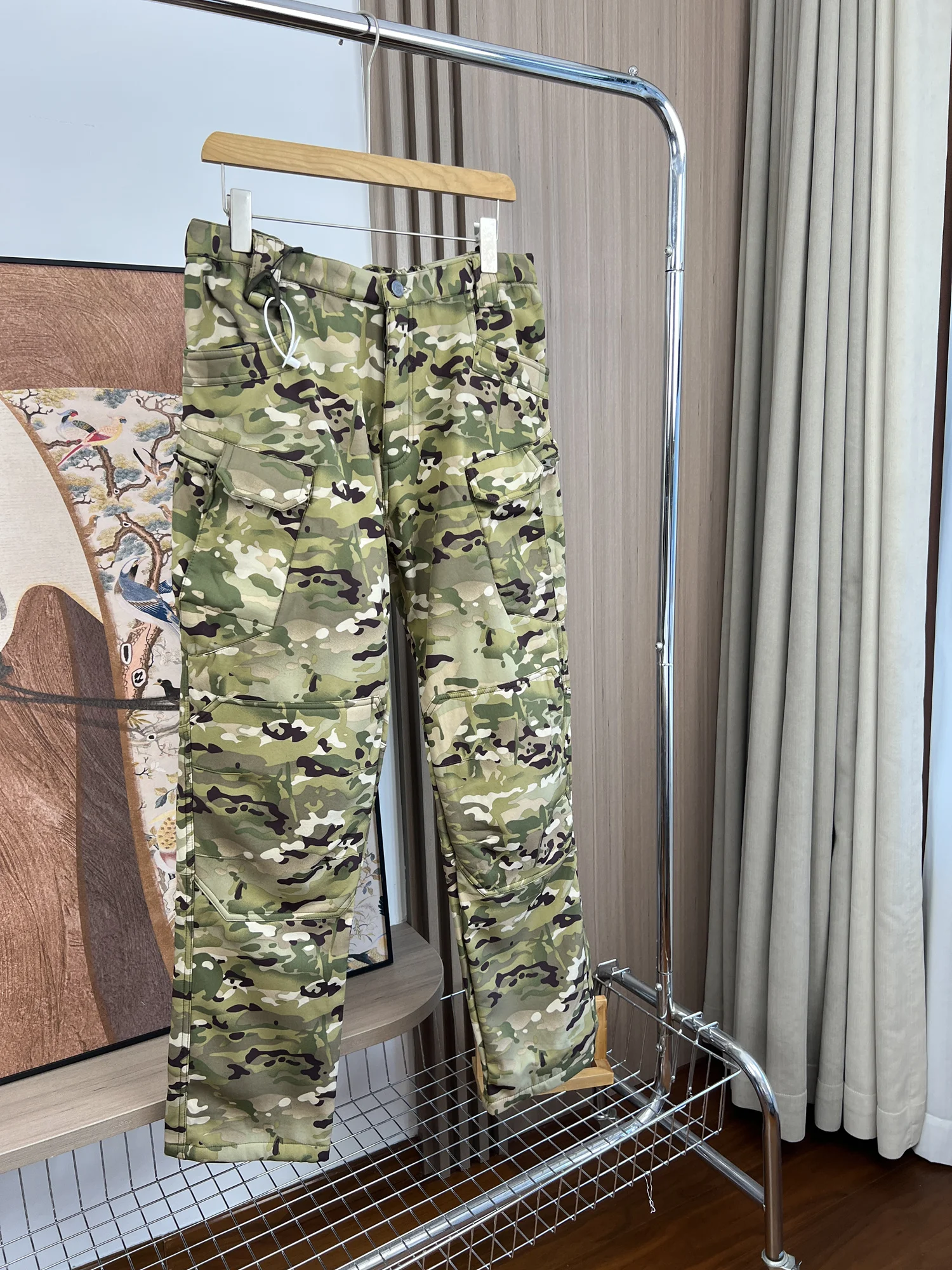 

Осень-зима бархатные камуфляжные брюки для мужчин с несколькими карманами в стиле сафари американская мода уличные повседневные утепленные брюки