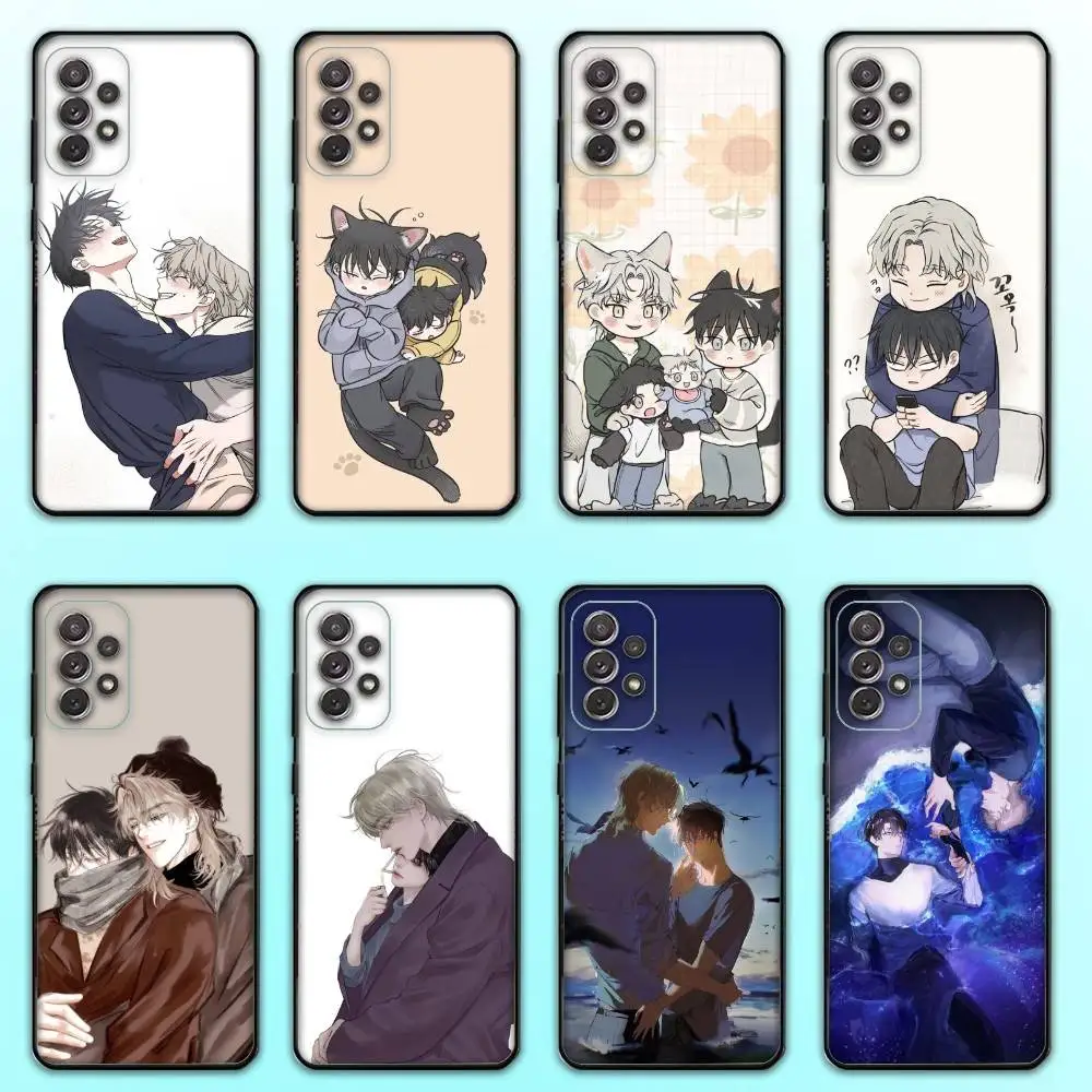 حافظة هاتف L-Low T-Tide in Twilight لهاتف Samsung S 25,24,23,22,30,21,10,9,Ultra,Plus,Lite,FE,4,5G حافظة سوداء ناعمة