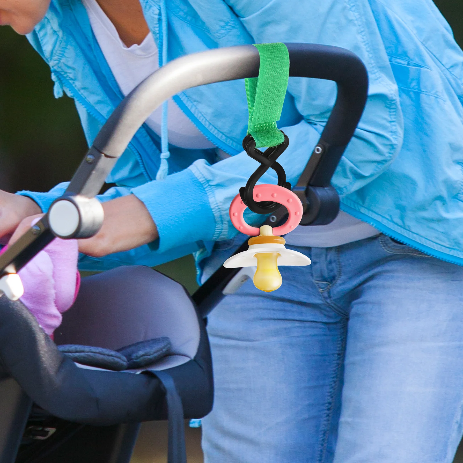 

6Pcs Universal Baby Stroller Hooks Nylon Multi Purpose Hanging Bag Clips Stroller Accessories for Diaper Shopping