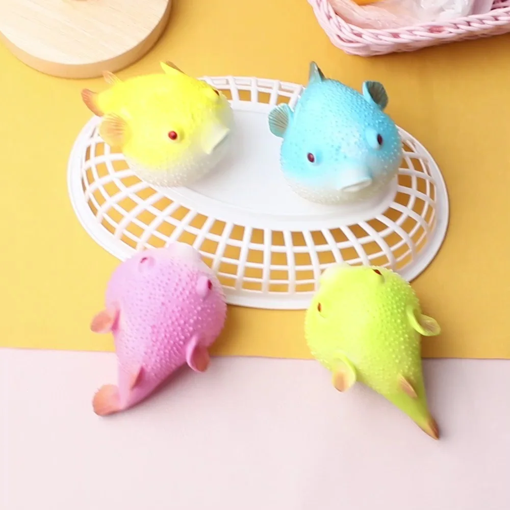 Angry Puffer Fish Squishy Toy Marine Slow Rebound Dolphin Bubble Stress Relief Ball Kids Gift Squeeze Decompression Toy view 4