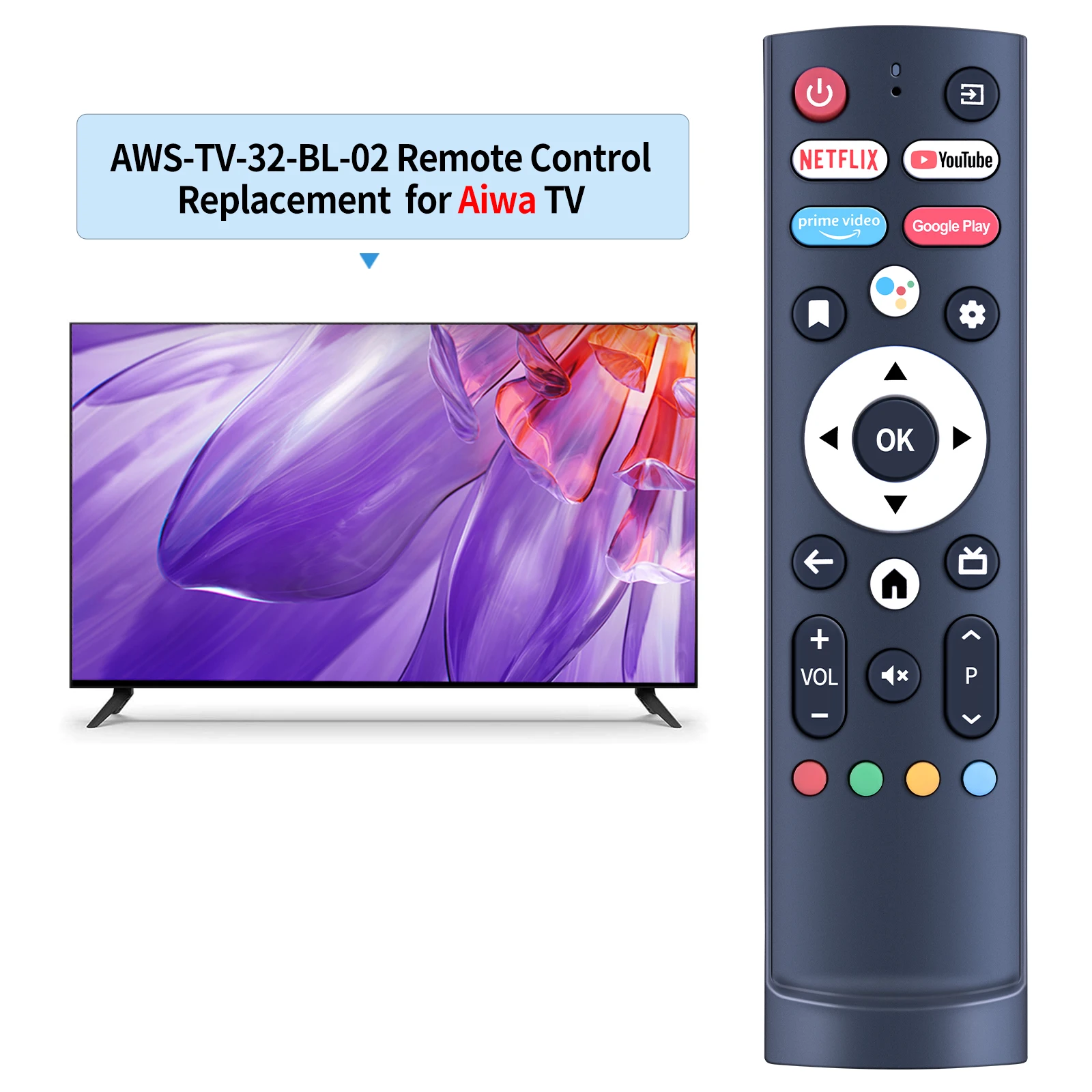 New Remote Control for Aiwa Aws-tv-32-bl-02 Aws-tv-43-bl-02-a Aws-tv-50-bl-02-a TV