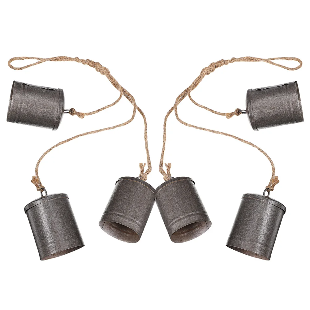 

Vintage Cow Bells Tin Bucket Rustic Decor 2 Pieces Hanging naments Loud Sound Festive Party Decoration Christmas Bell