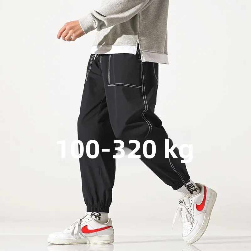 

Мужские повседневные брюки очень большого размера, свободного кроя, стройнящие, весенне-осенние, спортивные, прямые, из овечьей кожи, для офиса