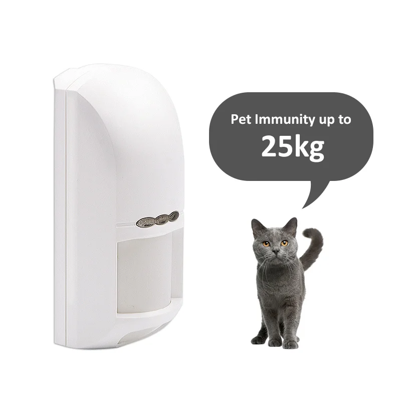 

Indoor Wireless Motion Detector 433MHz/868MHz, PIR Sensor with Anti-Tamper Protection Pet Immune Function ,110° Wide Angle Cover