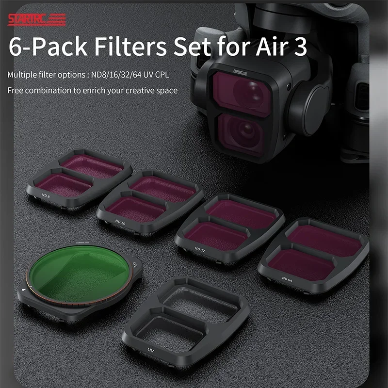 

Aluminum Alloy Filter Set for DJI AIR 3 Camera Optical Glass Lens Mcuv Cpl ND8 ND16 ND32 ND Filters Accessoires