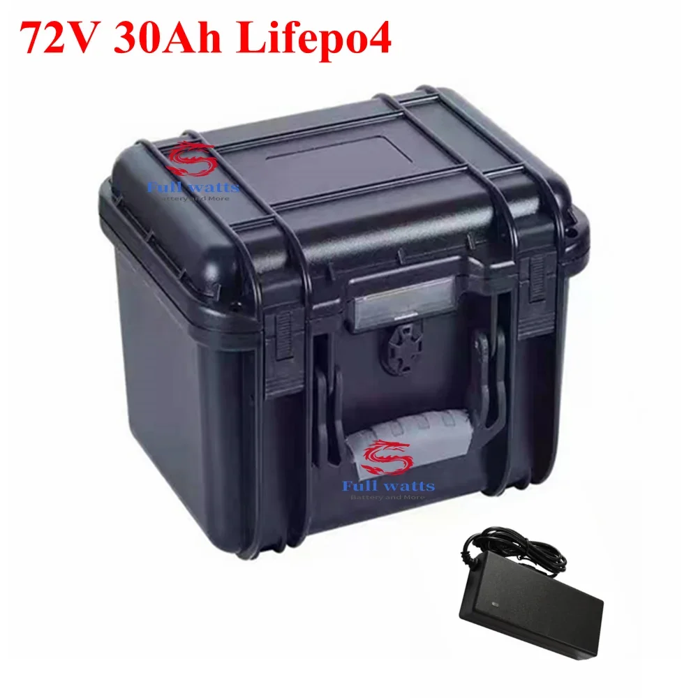 72V 30Ah Lifepo4 battery pack with durable and waterproof case for motorcycle electric scooter power tool solar energy+charger