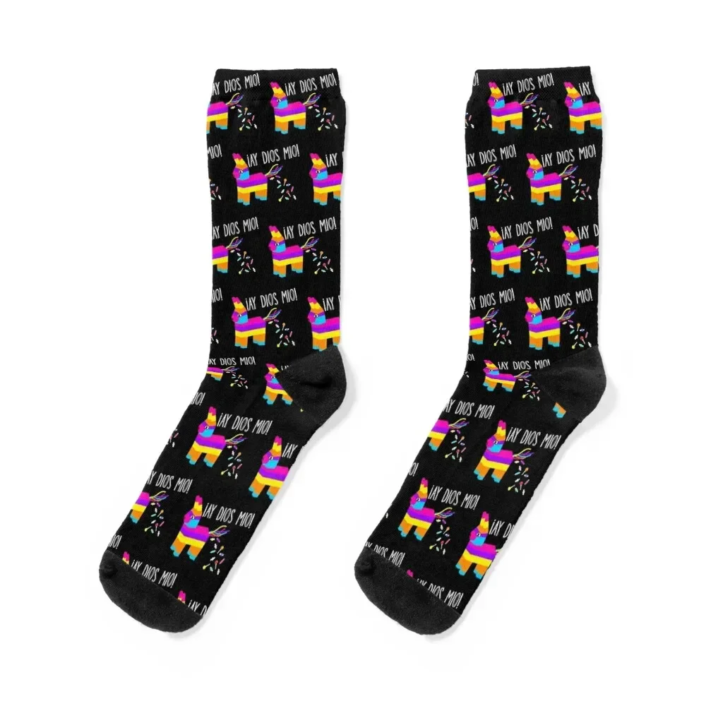 

Ay Dios Mio! Piata Problems - Worried Burro Pinata has Candy Accident Socks cool warm winter Socks For Girls Men's