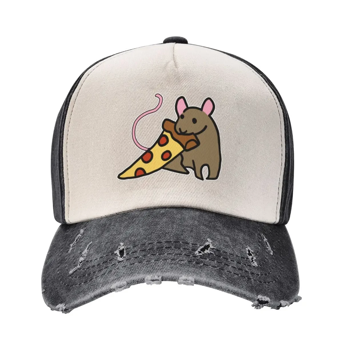 

Pizza Rat Baseball Cap Snap Back Hat fun hats Kids Hat Sunscreen Girl Men's