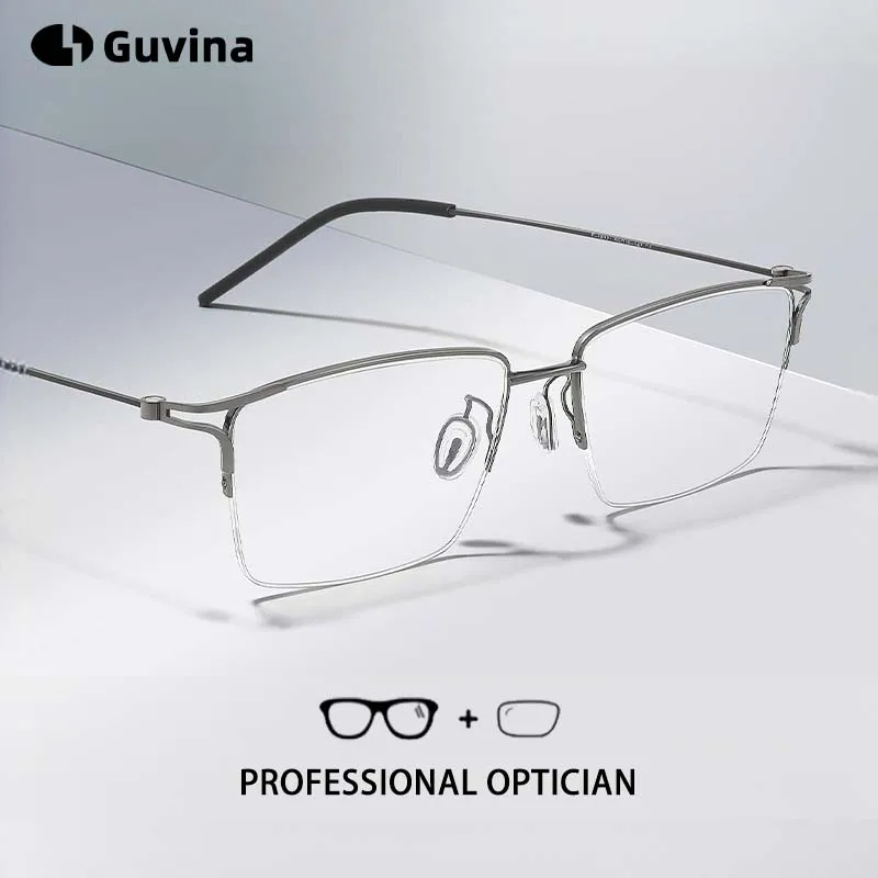 Lunettes de vue professionnelles de style japonais en titane pur, ultra-légères, avec verres optiques sur mesure et verres progressifs
