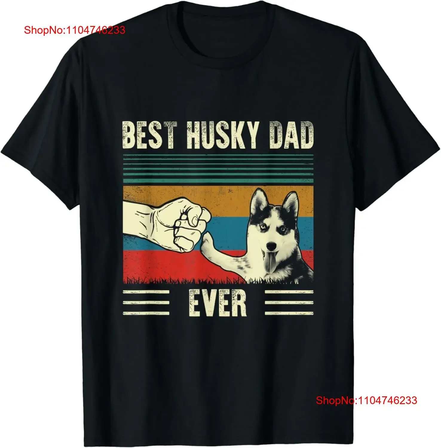 

Винтажная футболка Best Dog Dad Ever Siberian Husky на день отца, винтажная стираная повседневная универсальная эластичная уличная одежда с графическим рисунком