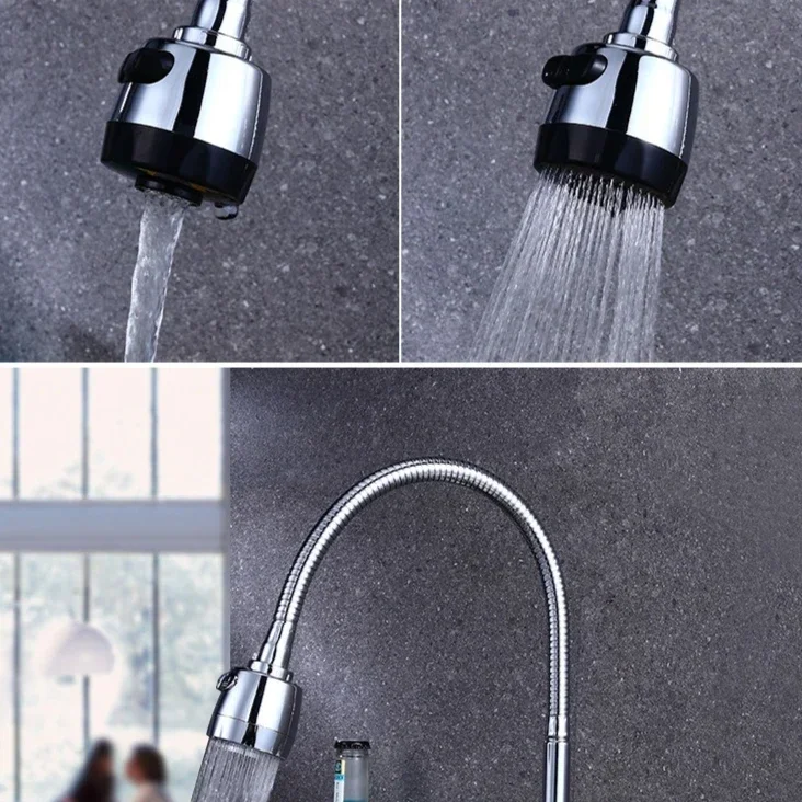 360° Rotatable Sink WashBasin Faucet 2 Modes Spray Bathroom Mixer Tap Single Handle Chrome Kitchen Faucets Deck Mounted