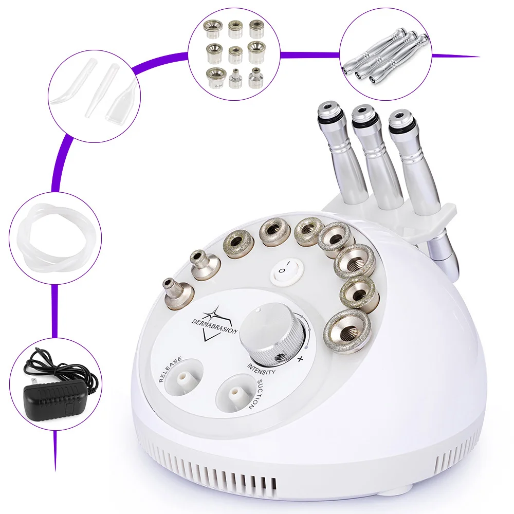 3 in 1 Diamond Microdermabrasion Beauty Machine Dermabrasion Vacuum Skin Rejuvenation Blackhead Remove Face Peeling Machine