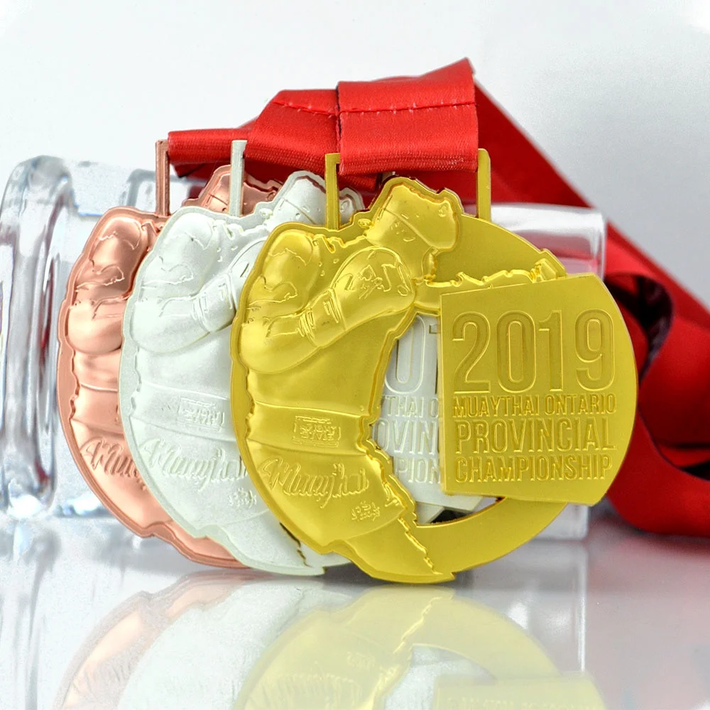 Sports Medals cheap Boxing Medals Gold Silver Bronze medal high quality metal medals custom factory made game medals ribbons