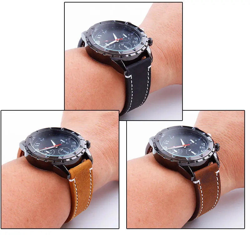 20mm 22mm Vintage Leather Strap For Samsung Galaxy watch 7/6/5/4 40mm 44mm Quick Release Watch Band For Huawei GT2 3 Bracelet image 6