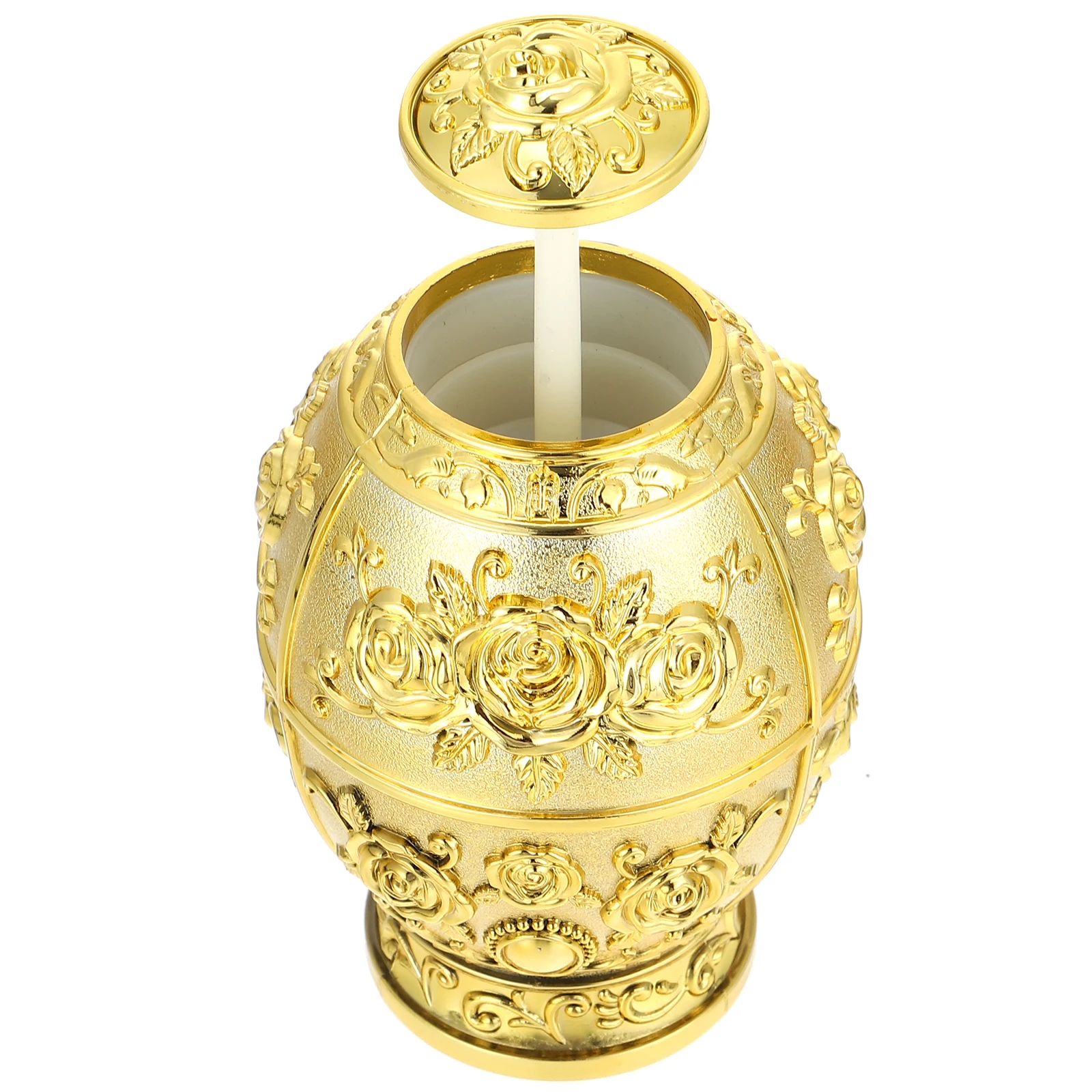 

Retractable Toothpick Dispenser Automatic Portable Creative Golden Small Size Lightweight Acrylic Holder Classical Engraving