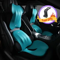 Car Booster Seat Cushion Driving Headrest Lumbar Support Memory Foam Car Neck Pillow Waist Seat Pad Height Car Accessories