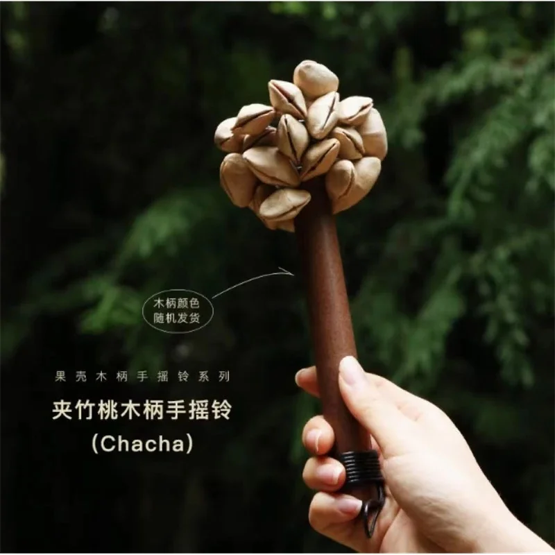 African Seed Rattle Wooden Handle Hand Shaker Ethnic Percussion For Dancers Musicians Party Stage Boho Home Decor Gift Rustic