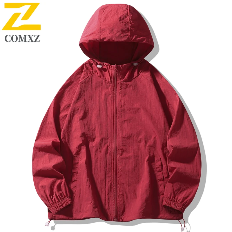 2025 Summer Jacket Men's Women's Korean Lightweight Breathable UV Hooded Coat Casual Sports Fishing Solid Color Skin Windbreaker