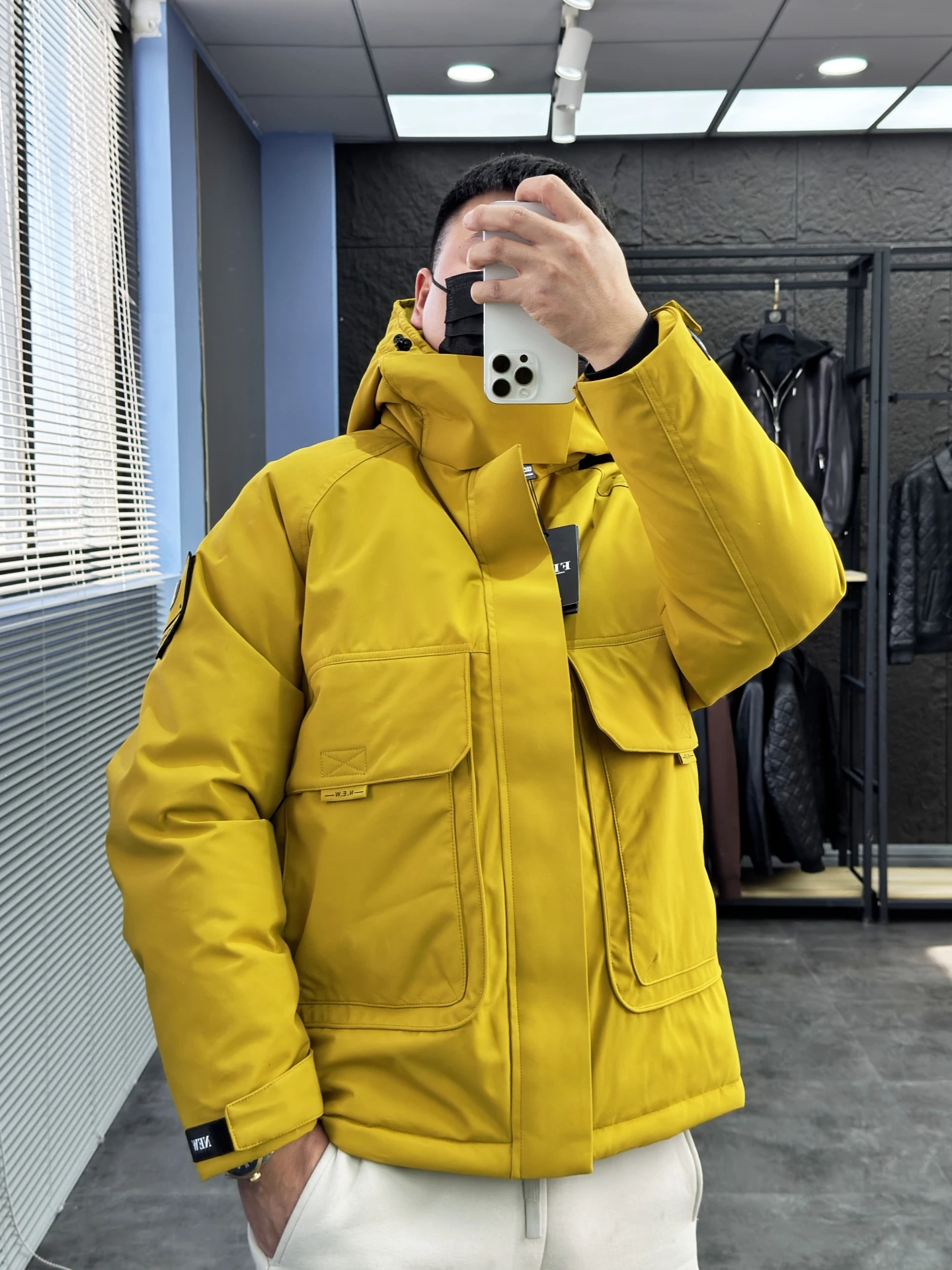 

ex Thiened down Jaet White Du Feather Hooded Padded Coat Warm Windproof Outdoor Ci Casual Winter Warmth