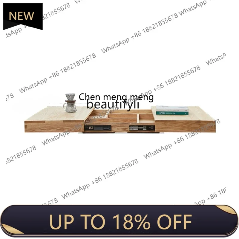 

P178 Suspended Solid Wood Tea Table Acrylic Storage Japanese Style Log Silent Style Tatami Living Room Low Table Tea Table Benc