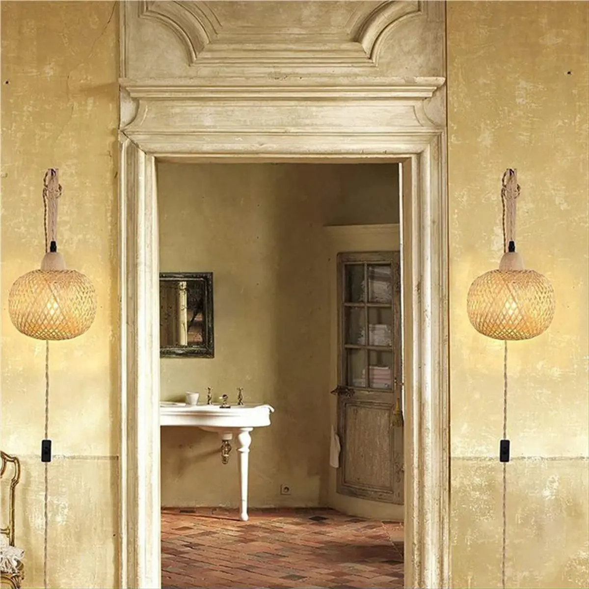 babq-レトロ和風竹製ベッドサイドウォールランプレストラン籐ランプミン寝室背景壁ランプ-us-plug-a