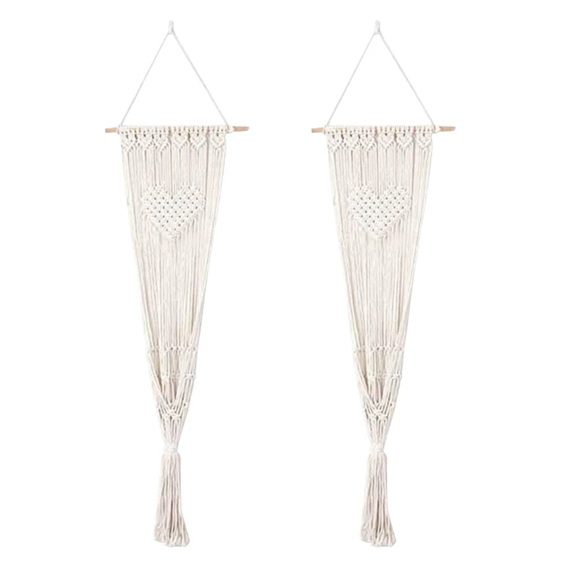 

2X Cat Hammock Tapestry Swing Bed Macrame Cotton Rope Cat Hammock For Perch Wall Hanging Sleeping Window (Without Mat)