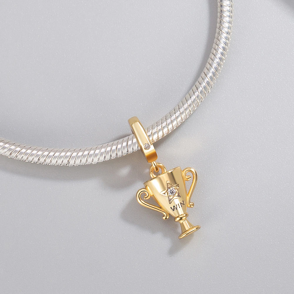 2026 original design trophy champion bead pendant, DIY bracelet jewelry gift, environmentally friendly copper material